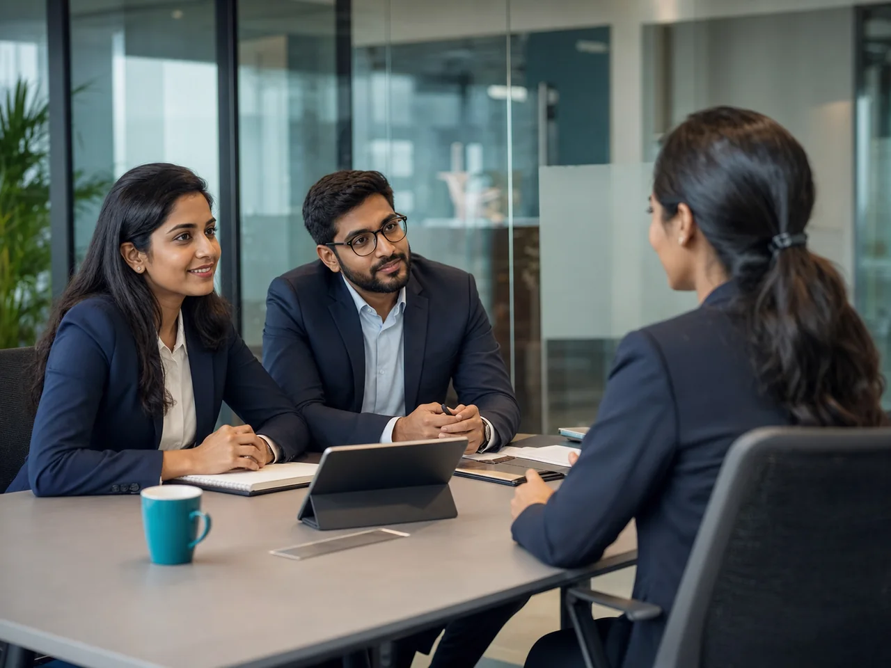 Recruiters interviewing a professional candidate